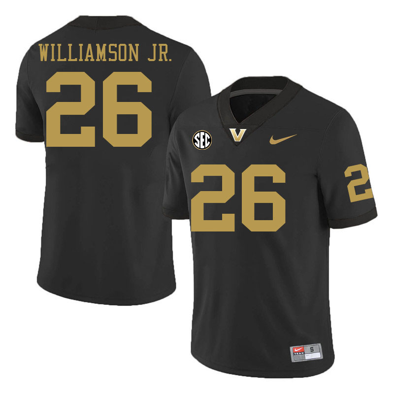 Vanderbilt Commodores #26 Alvin Williamson Jr. College Football Jerseys 2024 Uniforms Stitched-Black